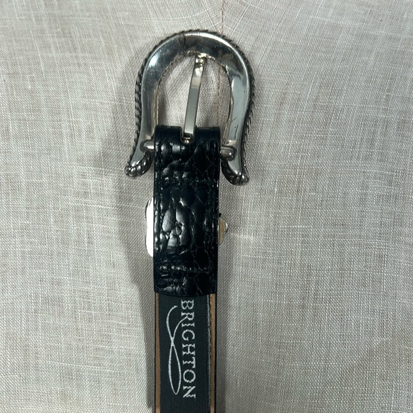 Brighton Black Leather Belt with Silver Buckle heart shape size M 30 - Picture 11 of 17